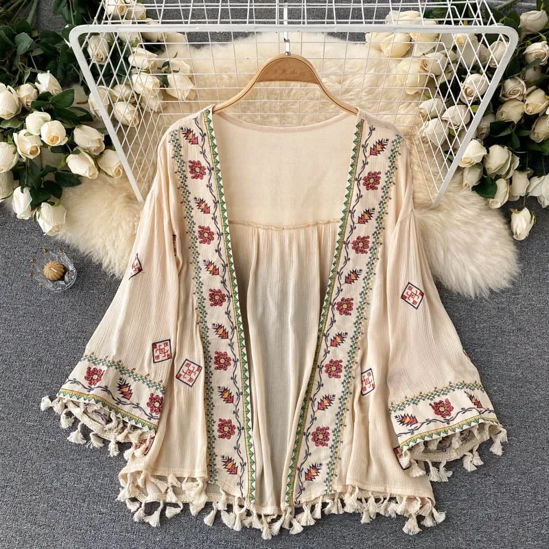 Embroidery Cardigan - Letnia koszula damska Bohemian Holiday Style