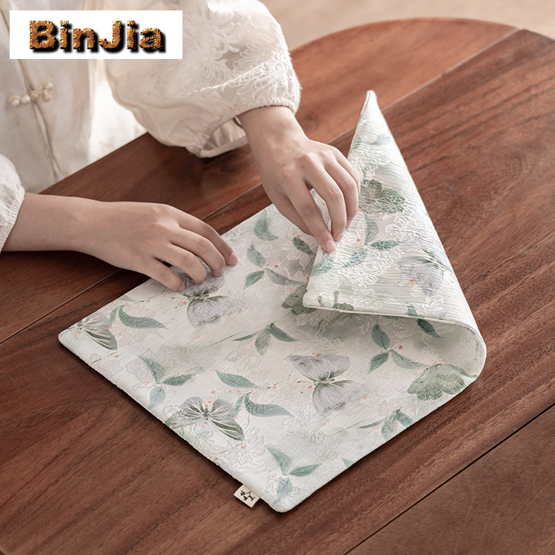 Embroidery Cloth - Brokatowe Haftowane Podkładki na Stół z