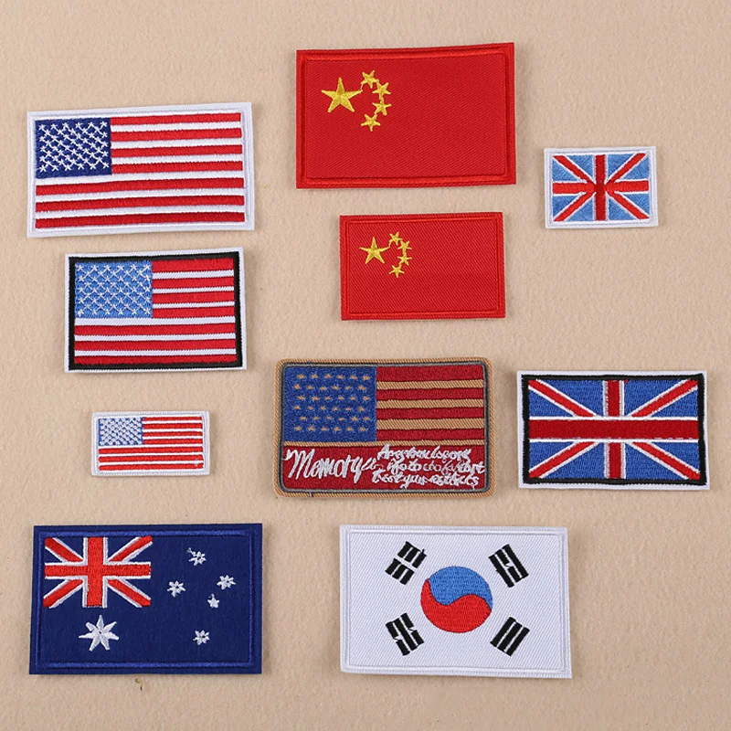 Embroidery Australia - USA Australia Chiny Anglia Flaga Haft