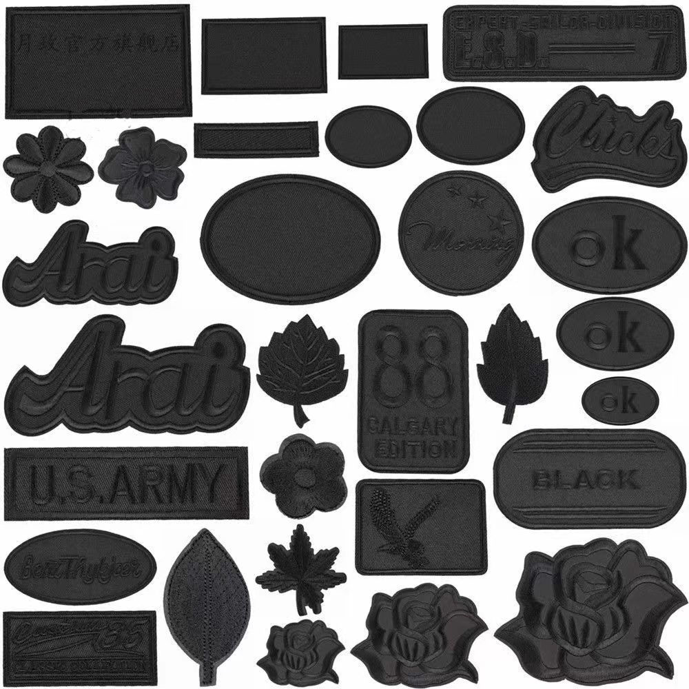 Embroidery On Black Shirt - 10 sztuk czarny motyl żelazko na