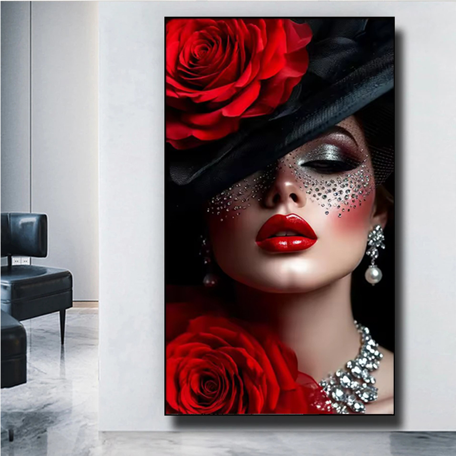 Embroidery Lips - Elegancka biżuteria z czerwonymi ustami dla