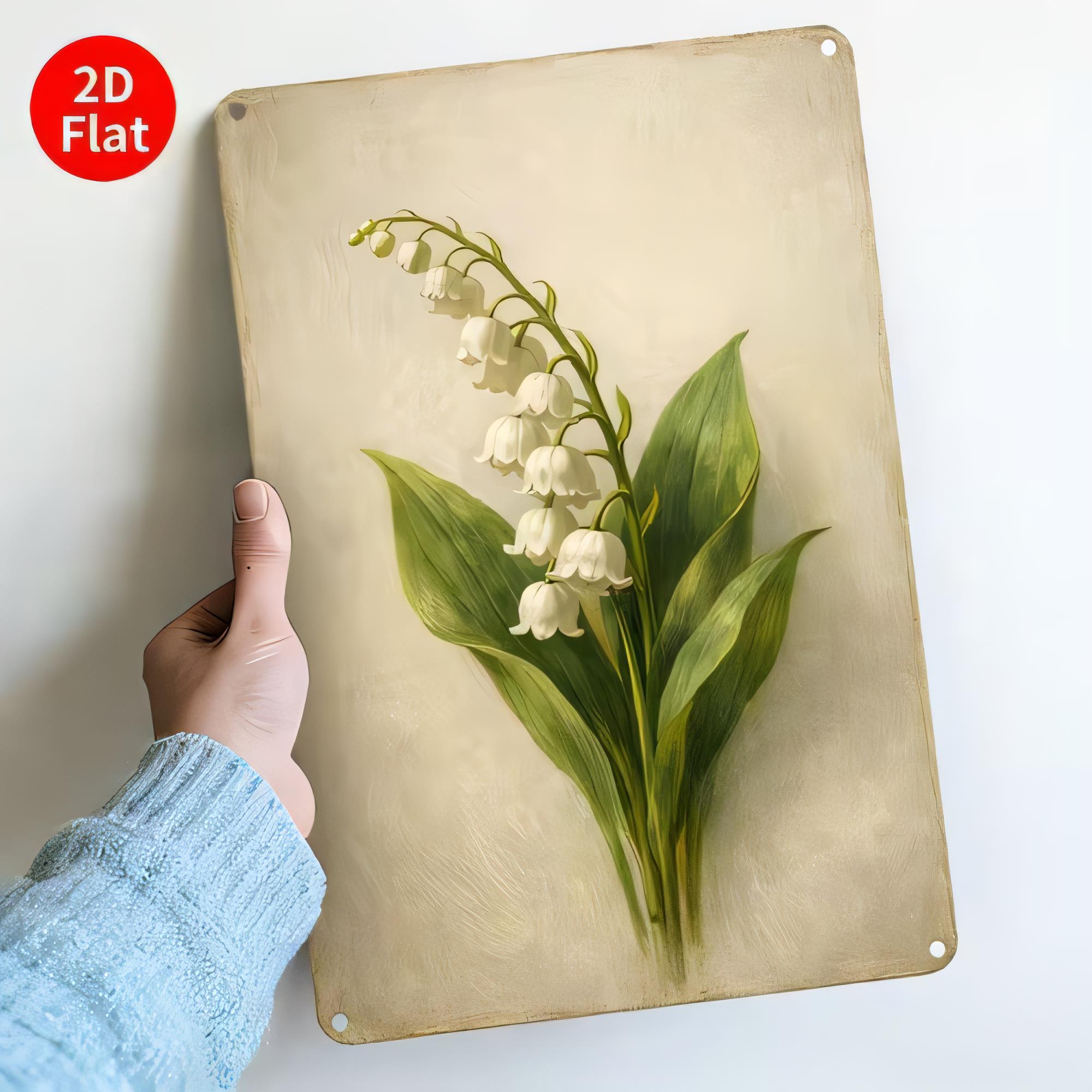 Embroidery Garden - Tabliczka z cyny, vintage'owa metalowa dekoracja