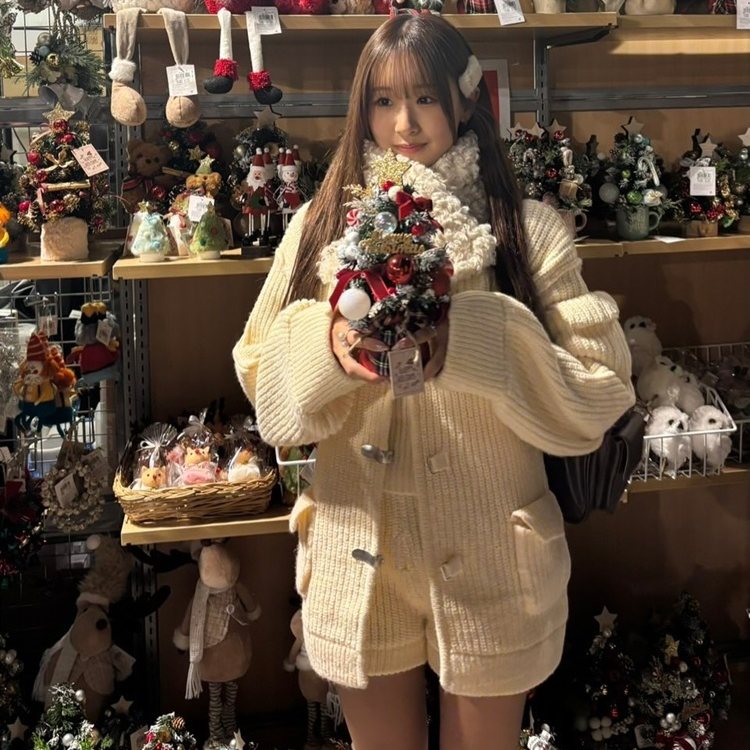 Embroidery Cardigan - Damski 3-częściowy komplet z dzianiny: top