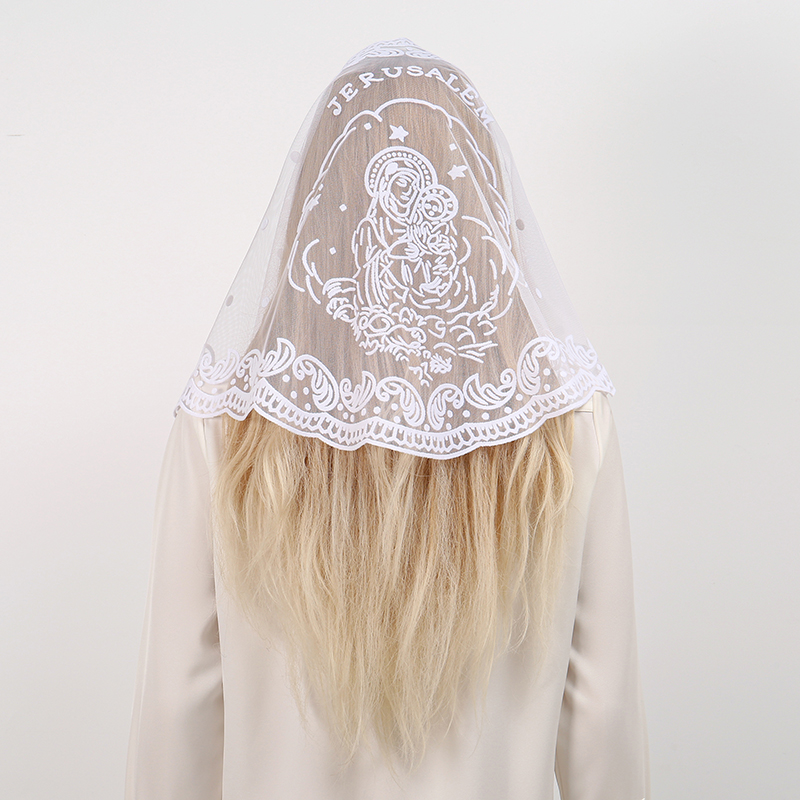 Embroidery Hijab - 1 szt. Elegancka damska chusta trójkątna