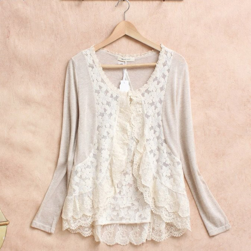 Wiosna styl Mori Girl kobiety  – Embroidery Cardigan recenzja i cena