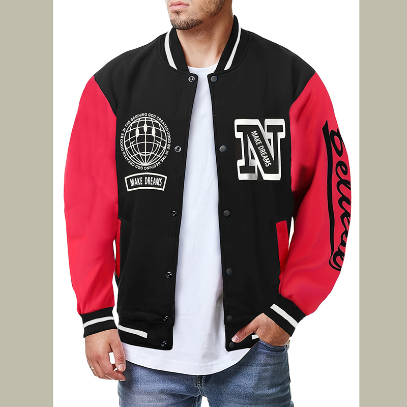 Kurtka baseballowa z literą N, – Embroidery Letter N recenzja i cena