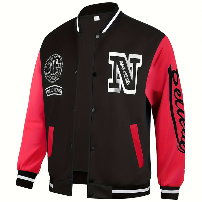 Kurtka baseballowa z literą N, – Embroidery Letter N recenzja i cena