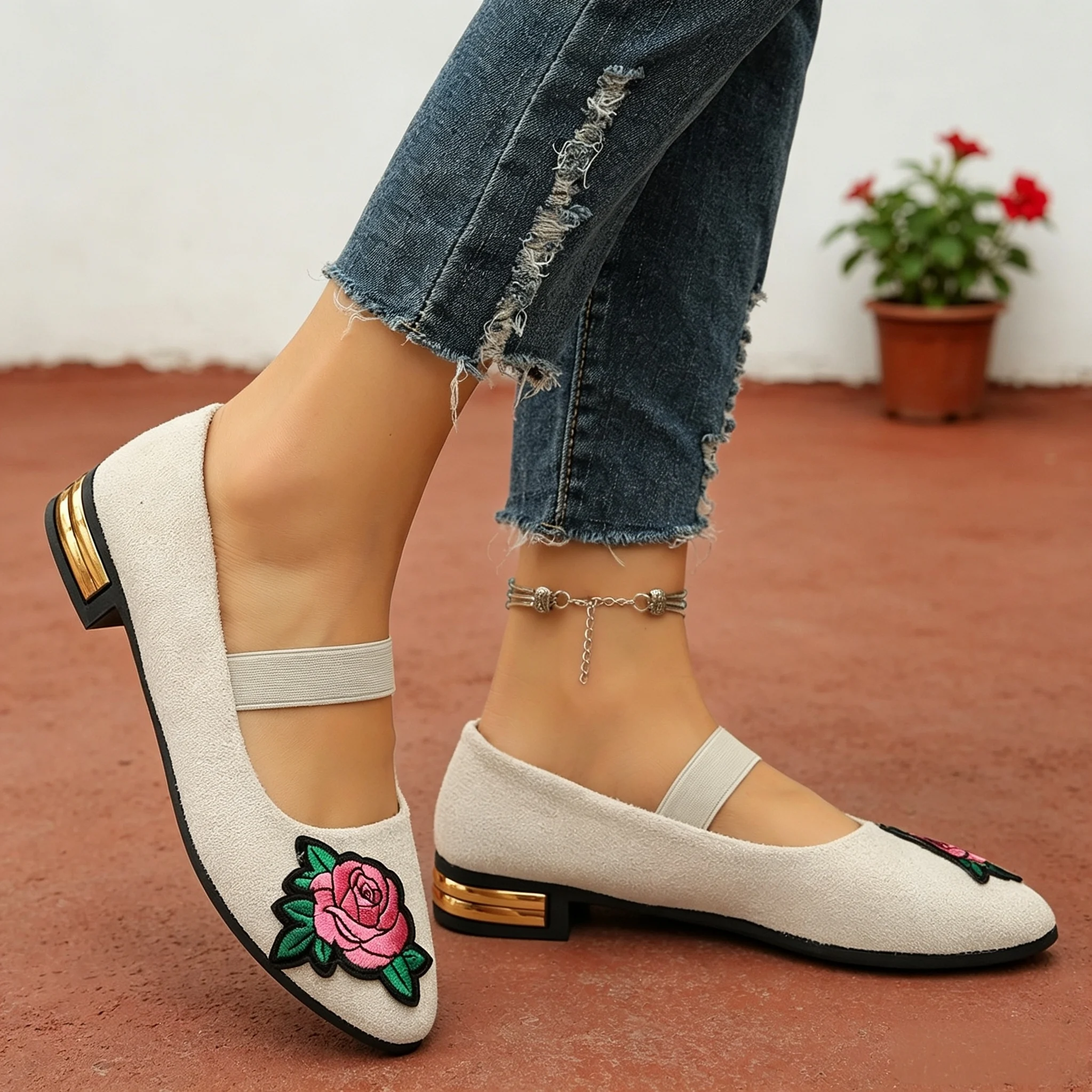 Jesienne damskie buty Mary Jan – Embroidery Flower recenzja i cena