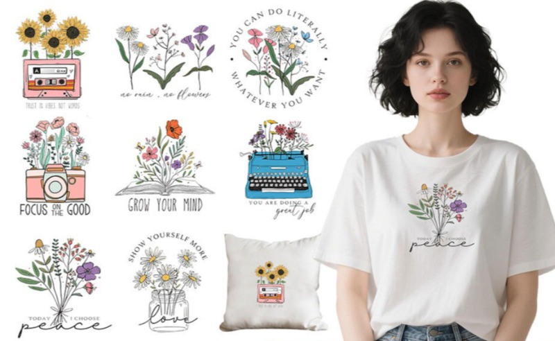 Kreskówkowe kwiatowe naklejki  – Embroidery Flower recenzja i cena