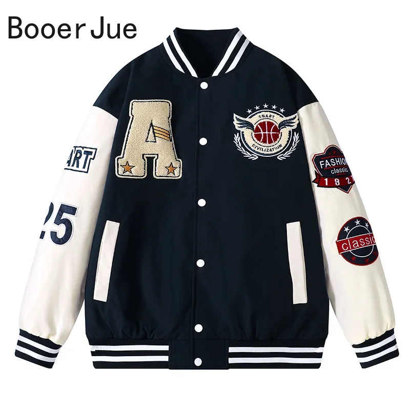 Varsity Baseball Bomber Jacket – Embroidery Letter N recenzja i cena