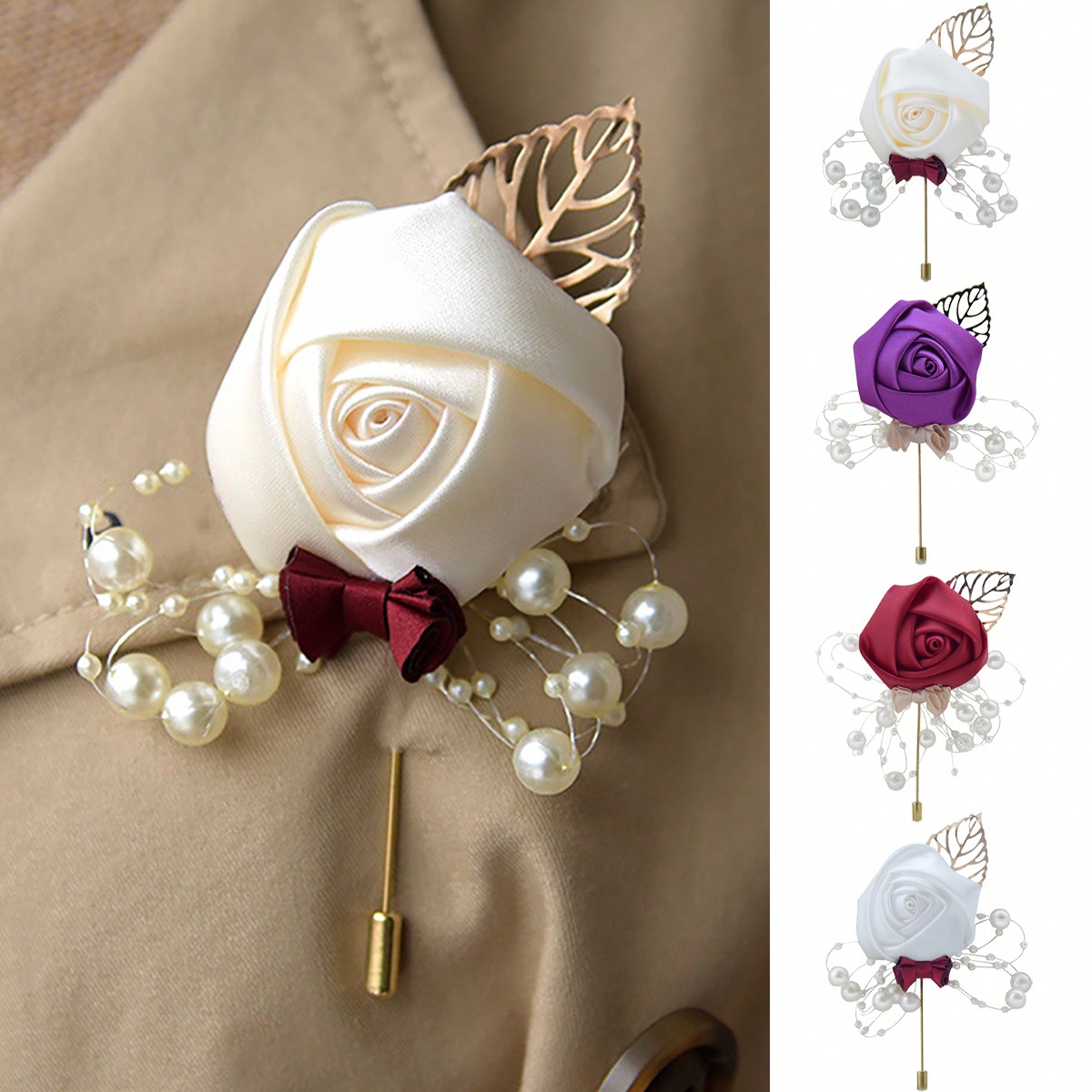 1 sztuka butonierki ślubnej z  – Embroidery Knot recenzja i cena