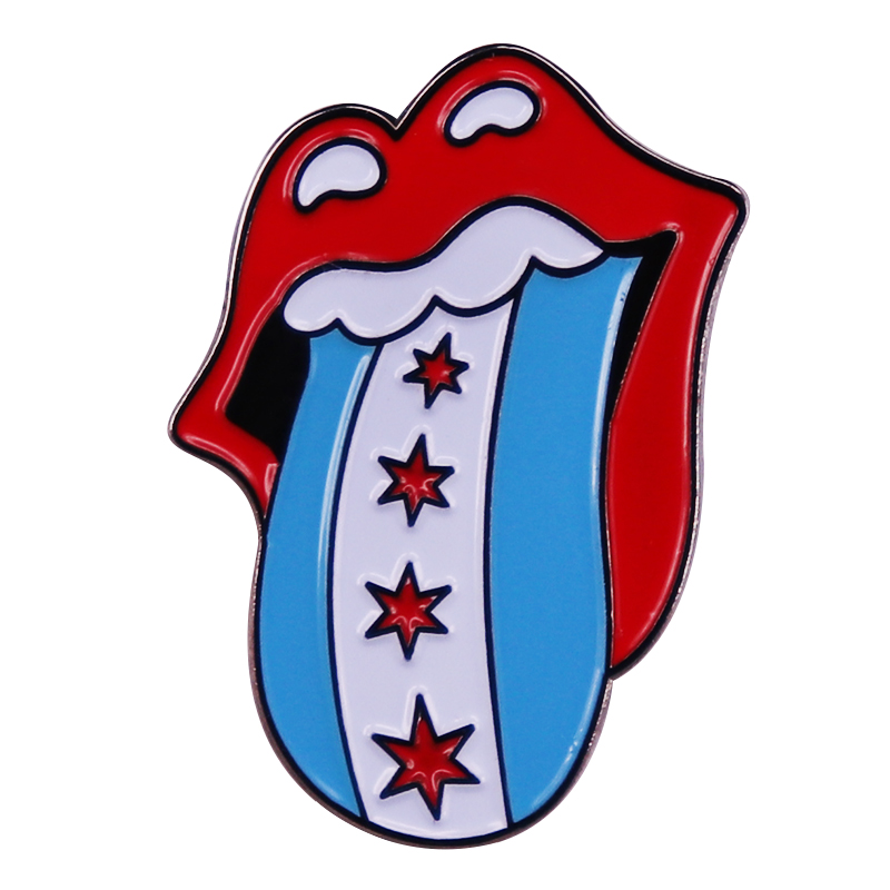 Chicago Flag emalia Pin muzyka – Embroidery Lips recenzja i cena