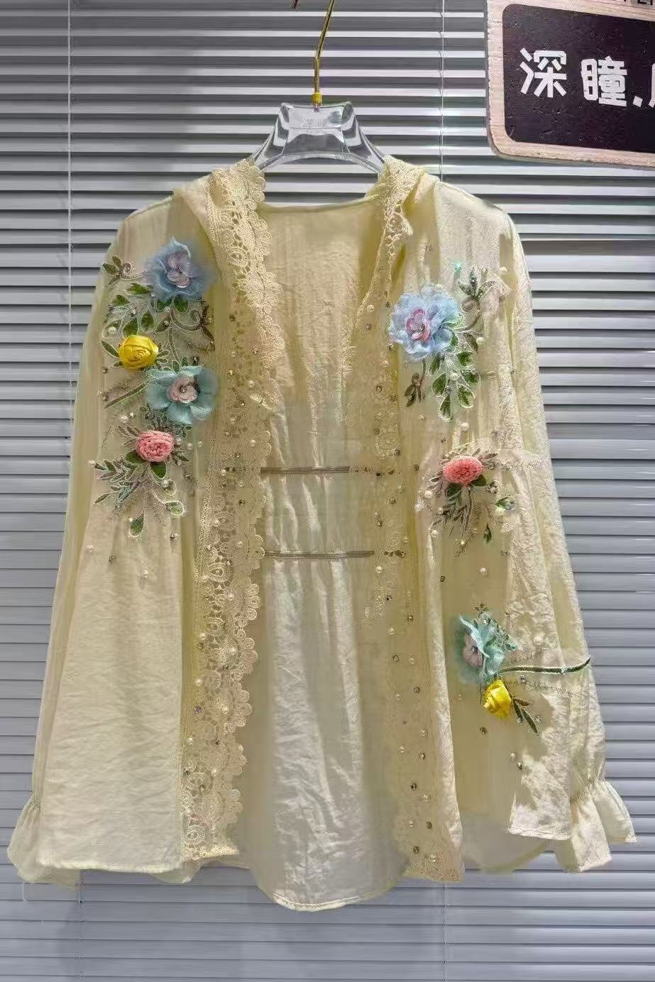 Oddychająca bawełna mieszana b – Embroidery Cardigan recenzja i cena