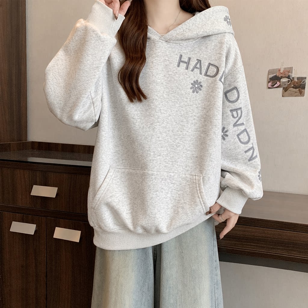 Damska bluza z kapturem w jedn – Embroidery Letter N recenzja i cena